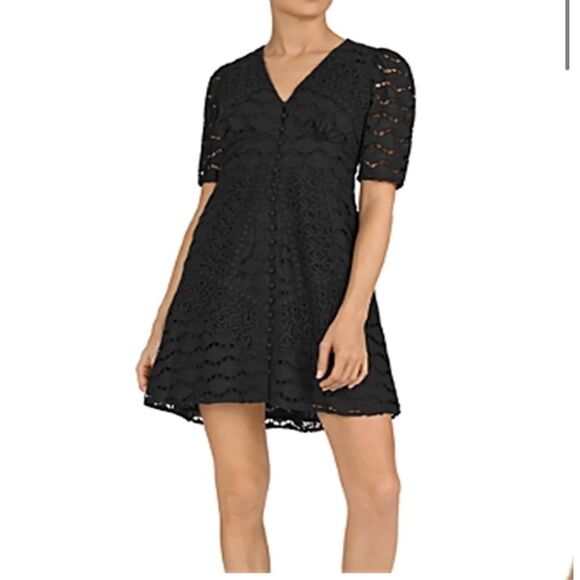 The Kooples Paris black all over lace mini dress - Picture 1 of 10
